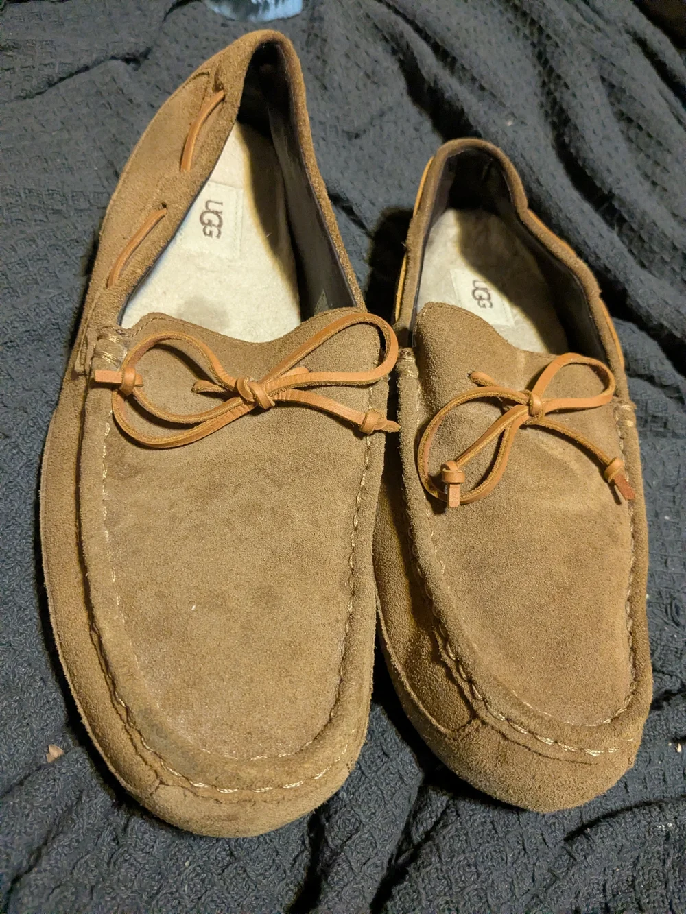 UGG Men's 12 Chester Brown Suede Moccasin Loafers Slippers